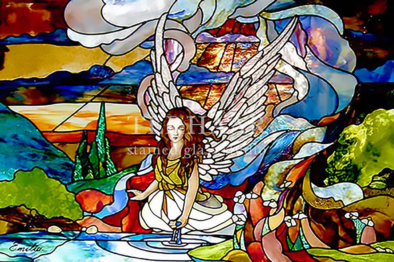 stained-glass-art_angel-by-still-water_stained-glass-window_residential_terhaarglass.com