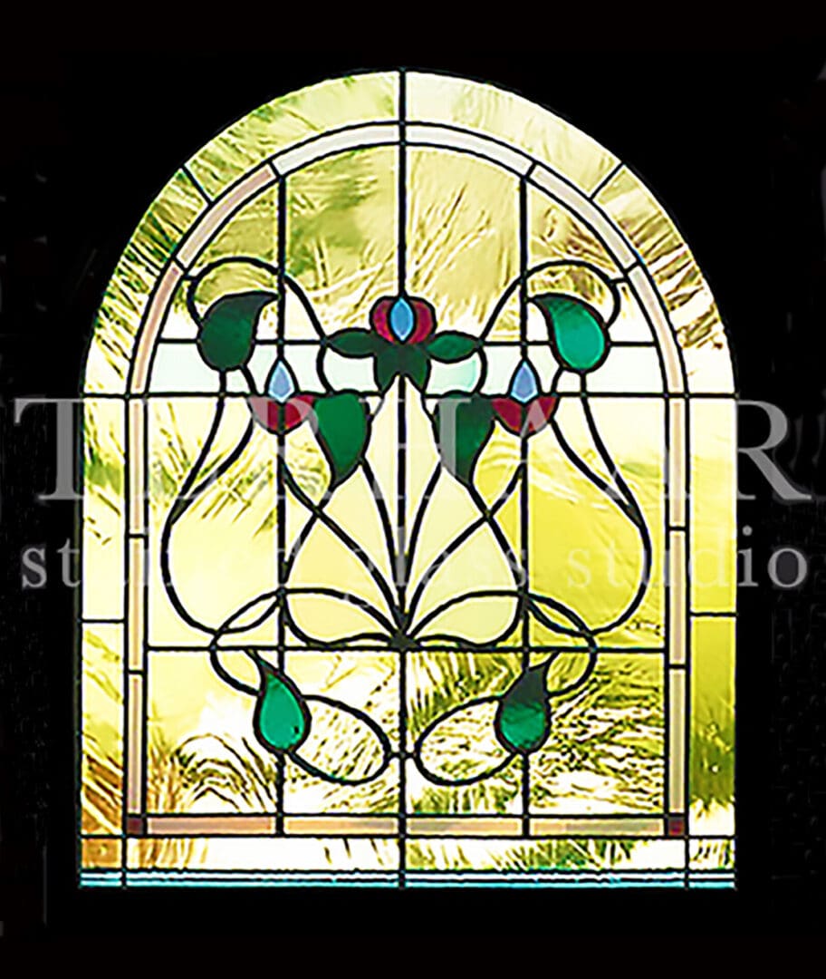 stained-glass-art_flowers_arch-stained-glass-window_residential_terhaarglass.com