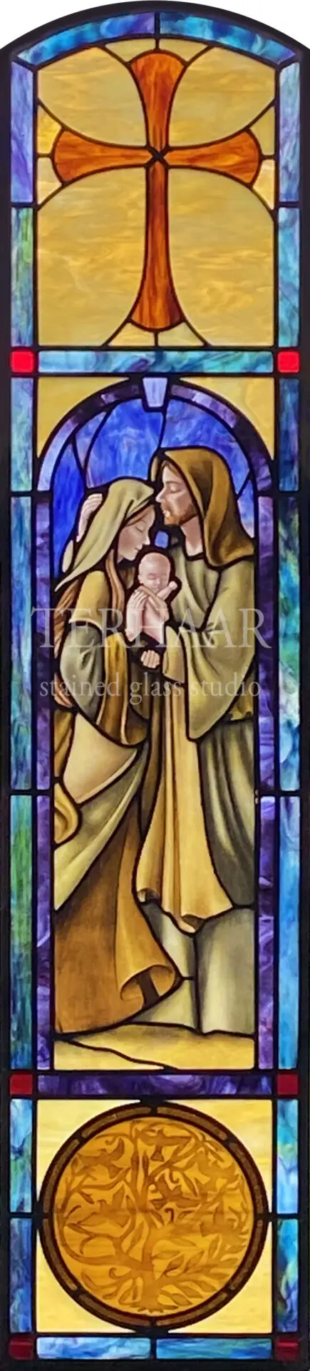 mary-joseph-and-baby-jesus-stained glass window